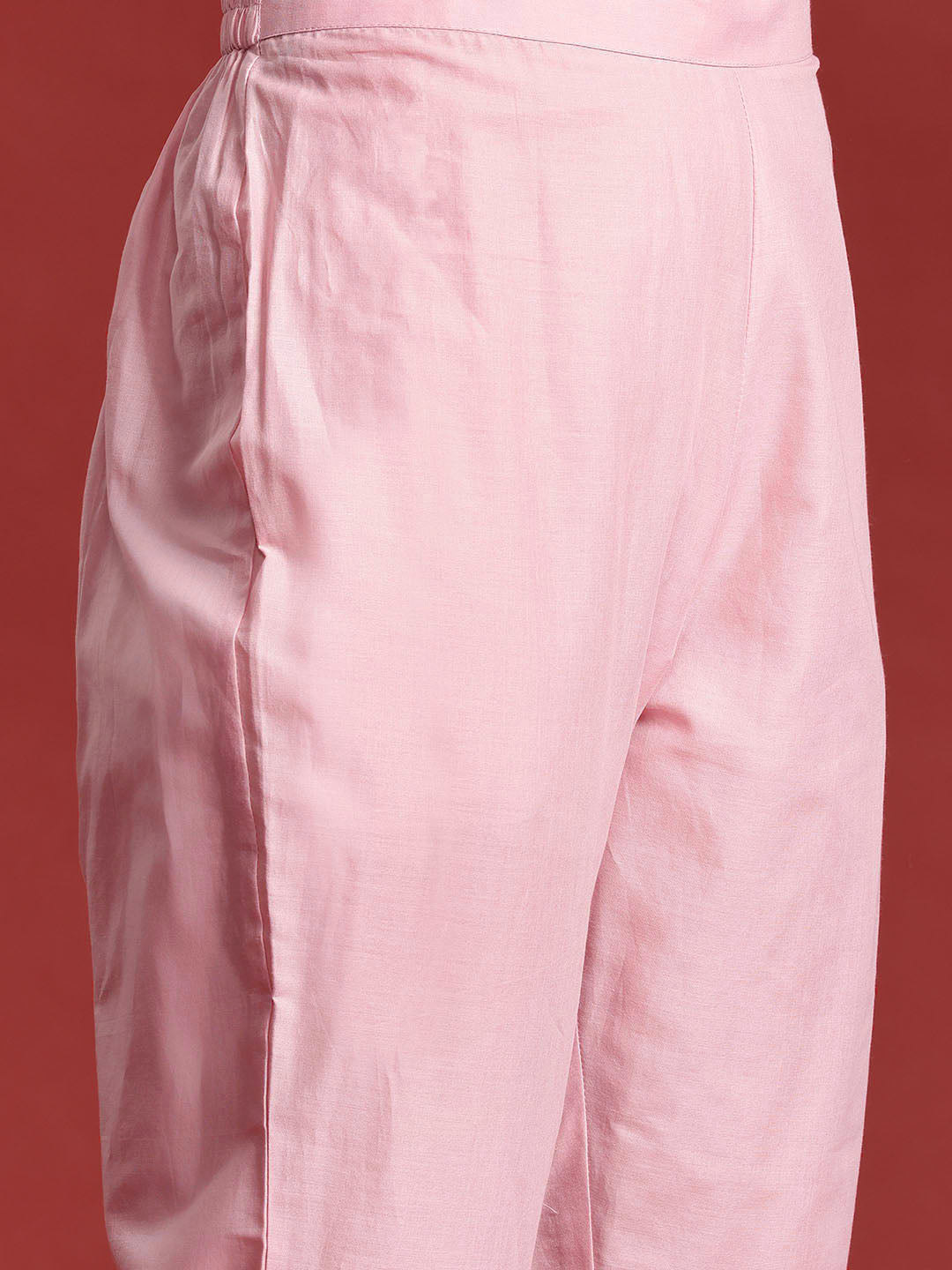 Women Floral Embroidered Pleated Thread Work Pure Cotton Kurta with Trousers & With Dupatta